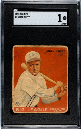 Hugh Critz 1933 Goudey #3 SGC 1