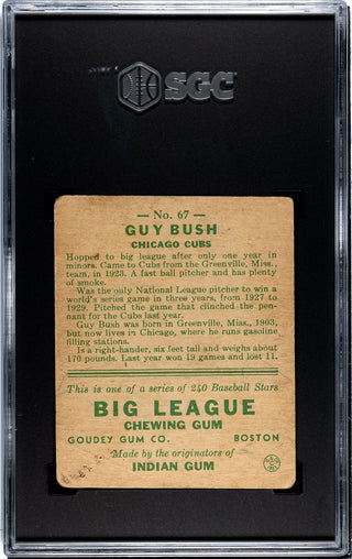 Guy Bush 1933 Goudey #67 SGC 2