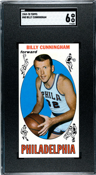 Billy Cunningham 1969-70 Topps Card #40 (SGC EX-NM 6)