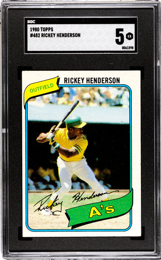 Rickey Henderson 1980 Topps Card #482 SGC 5