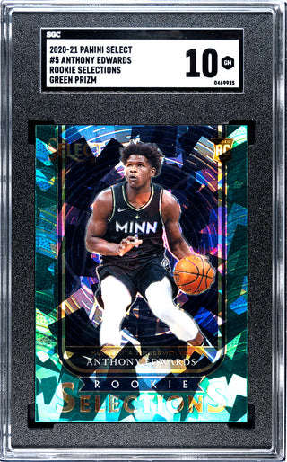 Anthony Edwards 2020-21 Panini Select Rookie Selections Green Prizm #5 SGC 10