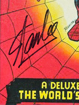 Stan Lee Autographed The Spectacular Spider Man 16 x 21 Canvas Stretched