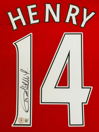 Thierry Henry Autographed Arsenal FC Home Kit Framed Jersey (BVG)