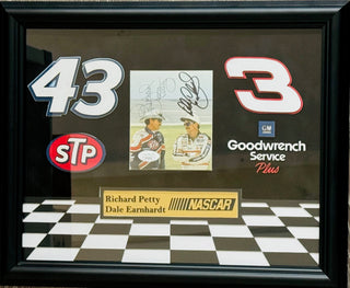 Richard Petty  Dale Earnhardt  Framed 3.5 x 5 Racing Photo (JSA)