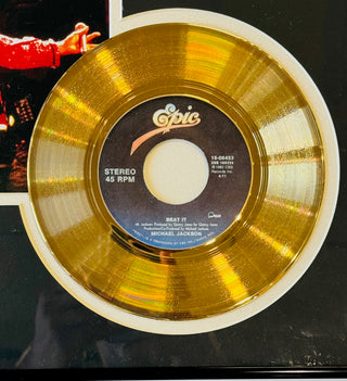 Michael Jackson "Beat It" 24-KT Gold-plated 45 Record Matted & Framed