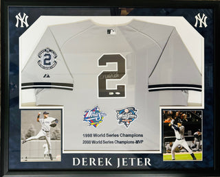 Derek Jeter Autographed New York Yankees Majestic Framed Jersey #5/22 (Steiner/MLB)