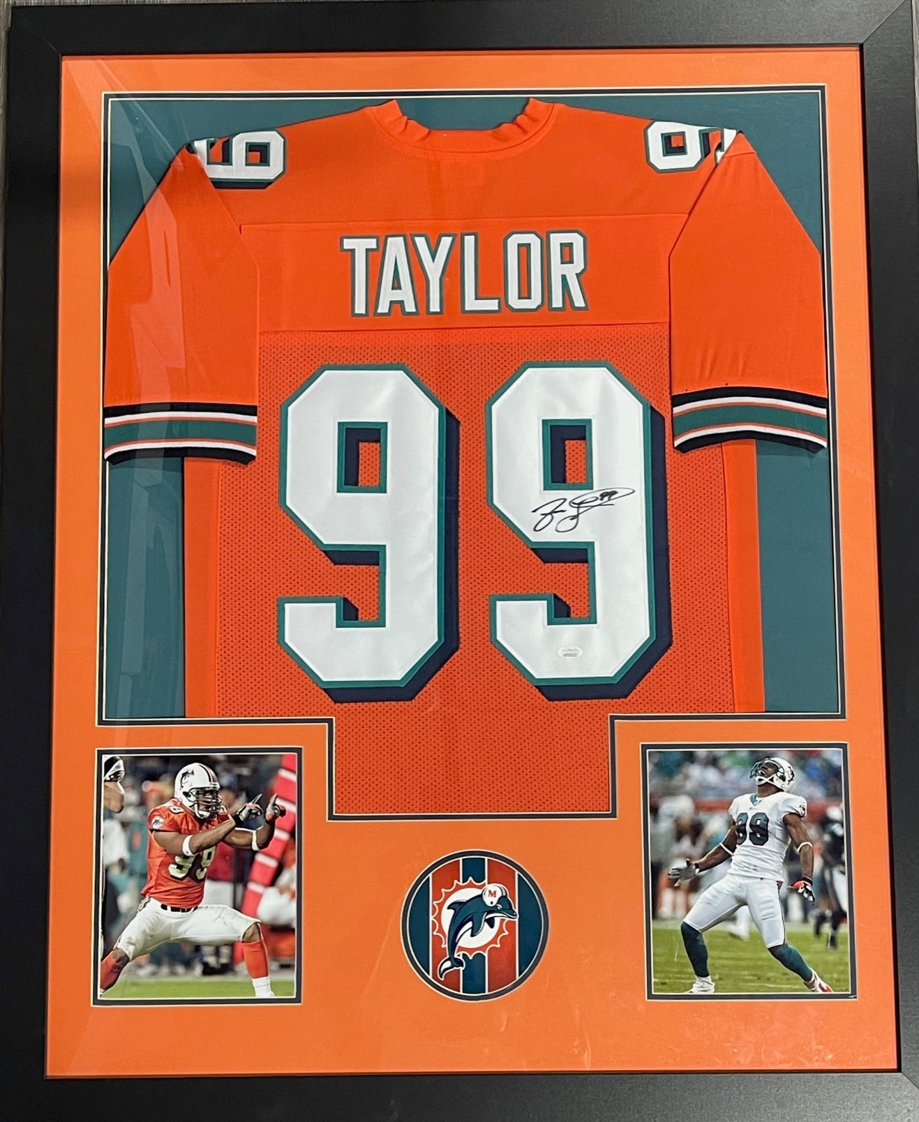 Jason Taylor Autographed Signed Framed Miami Dolphins Jersey 