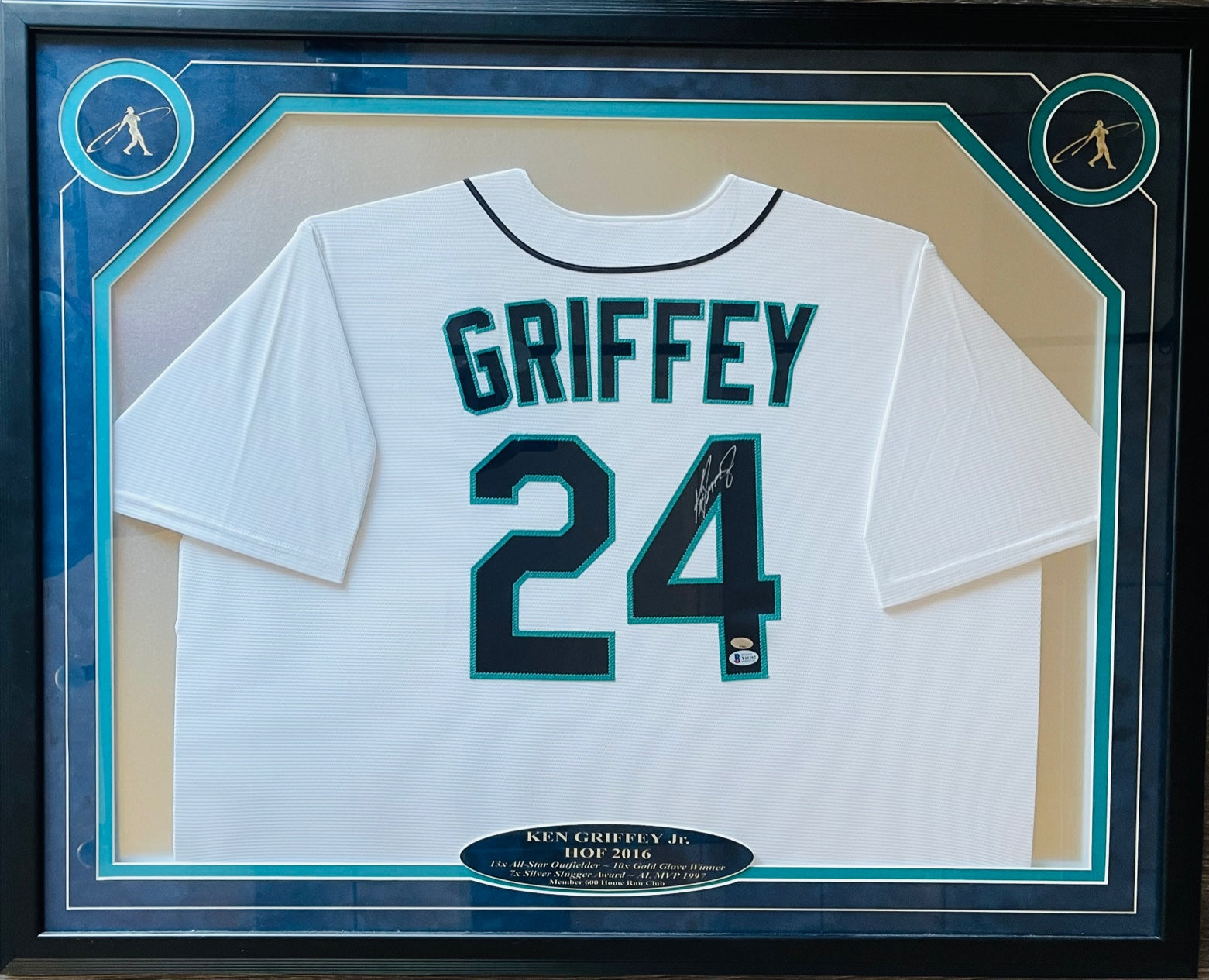 Ken Griffey Jr. Autographed and Framed White Mariners Jersey