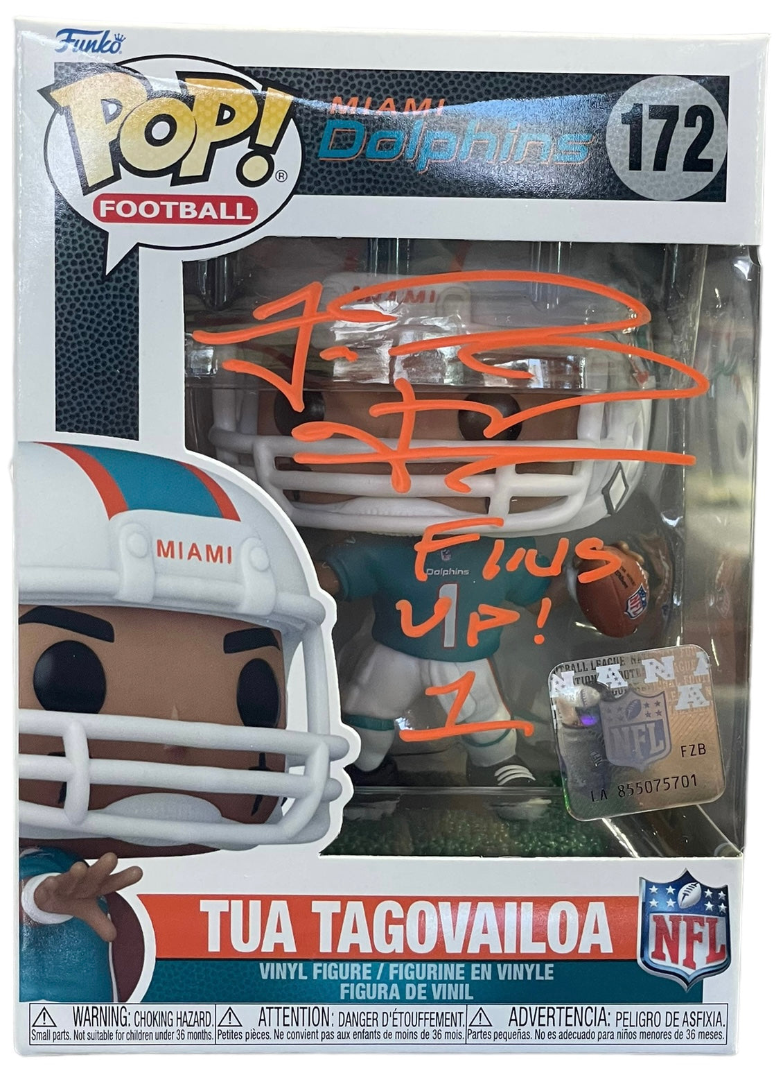 Tua Tagovailoa Fins Up Autographed Funko Pop