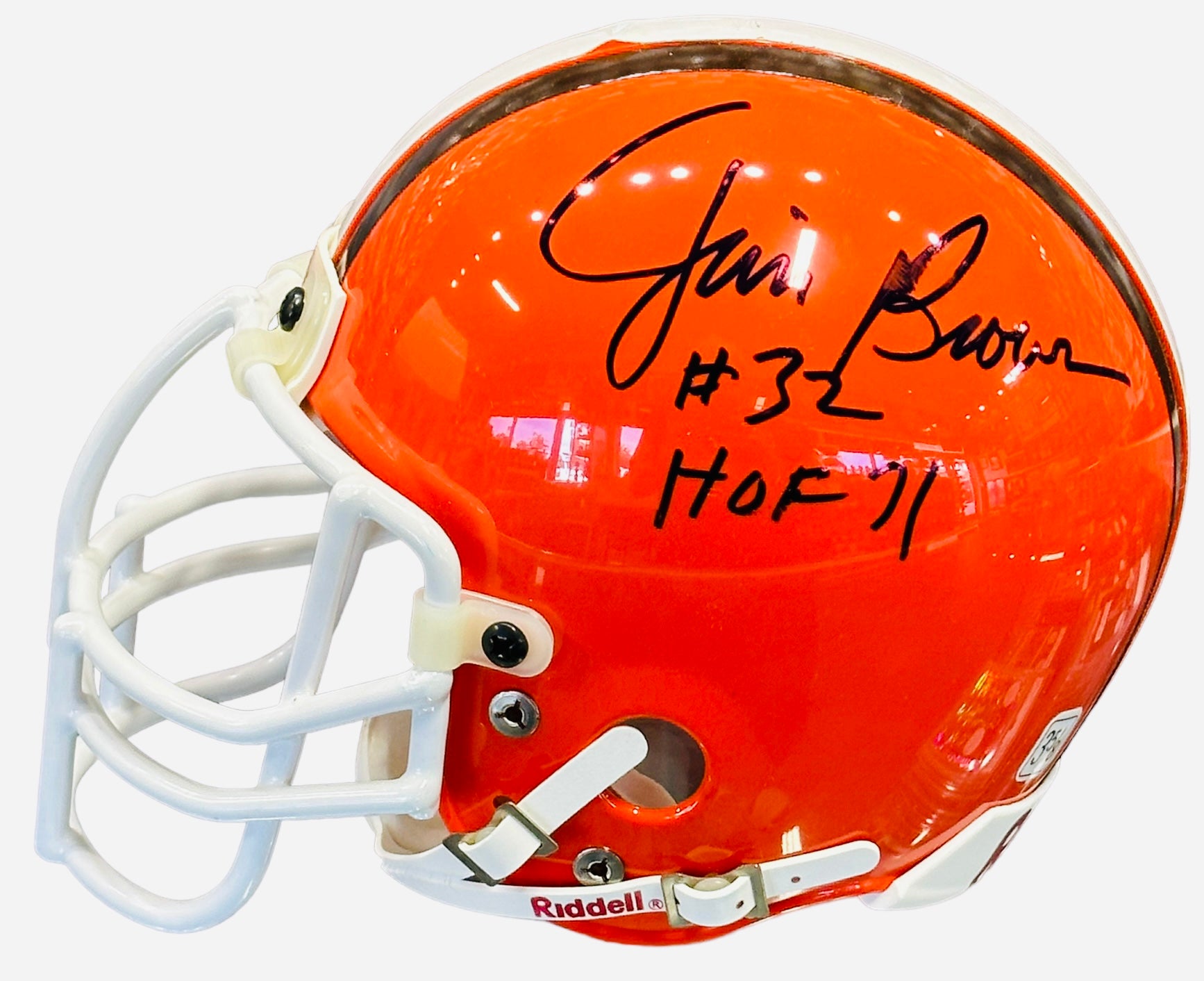 Jim Brown HOF 71 Autographed Cleveland Browns Mini Helmet (JSA