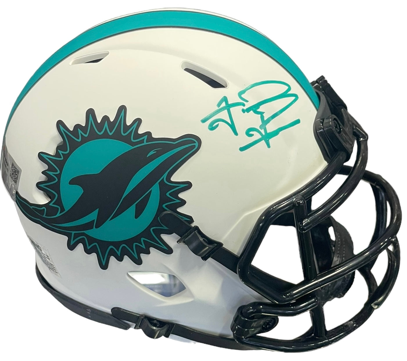 Mercury Morris 17-0 Autographed Miami Dolphins Mini Helmet (JSA)