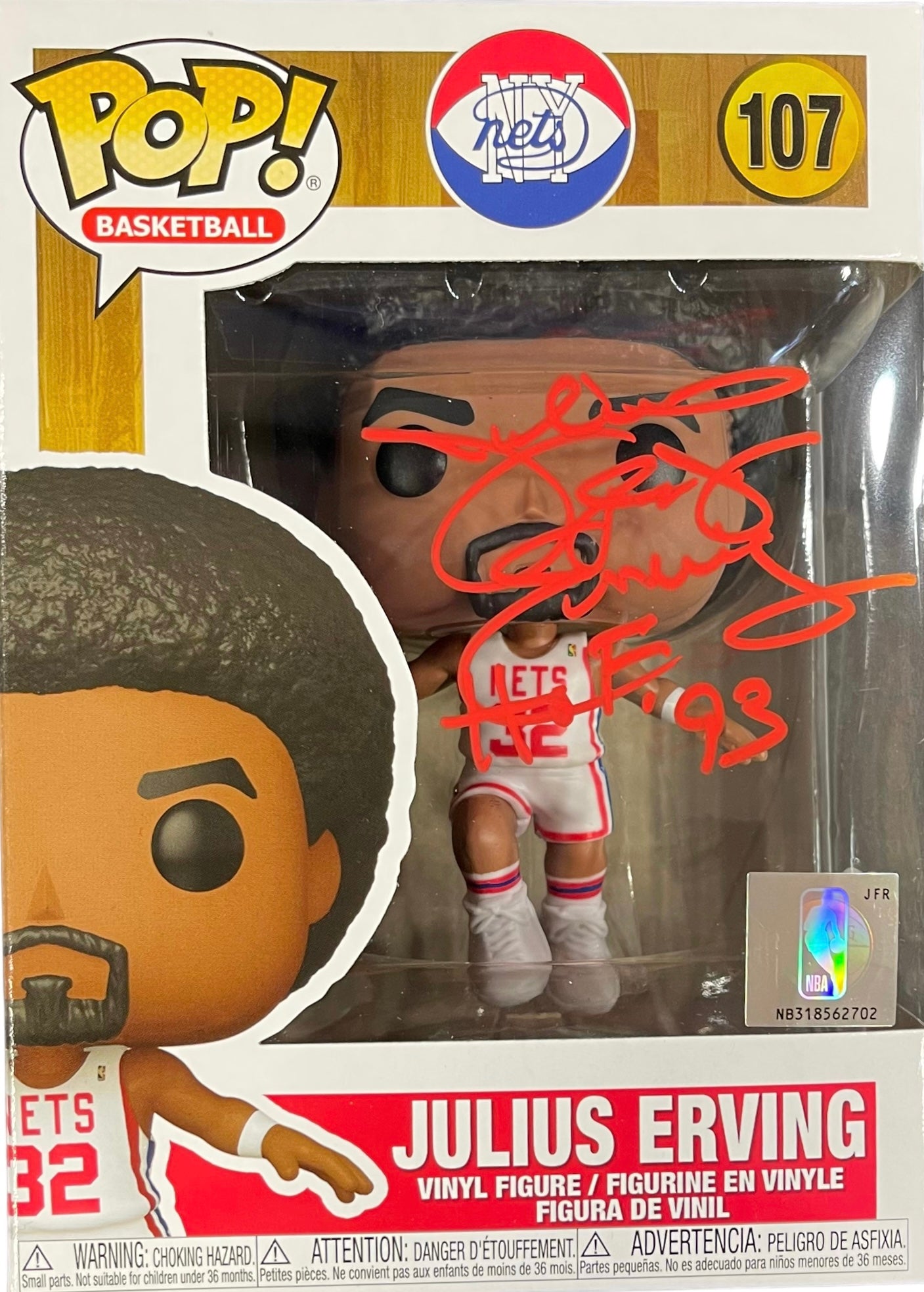 Julius Erving Nets Basketball 107 Funko Pop Vinyl Figure 