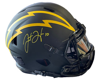 Justin Herbert Autographed Los Angeles Chargers Eclipse Full Size Authentic Helmet