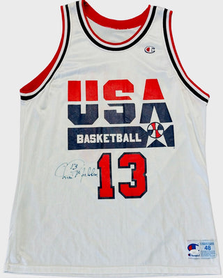 Chris Mullin Signed 1992 USA Basketball Dream Team Champion Jersey (JSA)