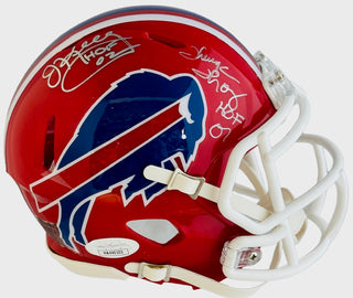 Jim Kelly Thurman Thomas Bruce Smith Signed Buffalo Bills Mini Helmet (JSA)