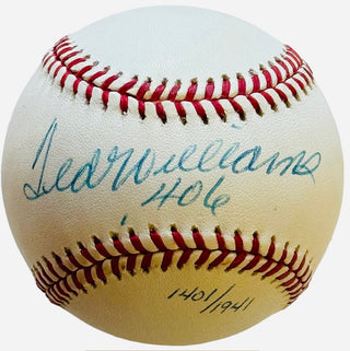 Ted Williams Autographed .406 Official American League Baseball LE/1941 (Upper Deck)