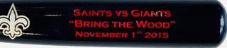 New Orleans Saints vs New York Giants Bring The Wood Bat Nov 1 2015 Team Issue