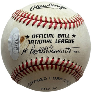 Ernie Banks Autographed Official National League Baseball (JSA)