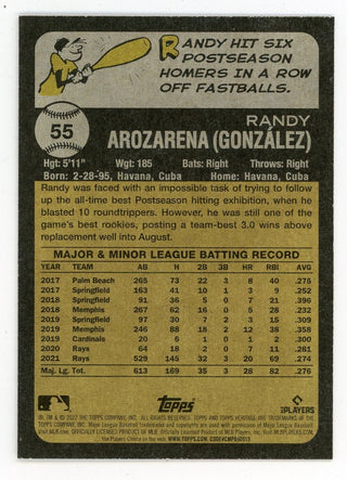 Randy Arozarena 2022 Topps Heritage #55 Card