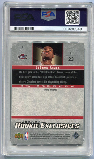 LeBron James 2003 - 2004 Upper Deck Rookie Exclusives RC #1 PSA Graded 6