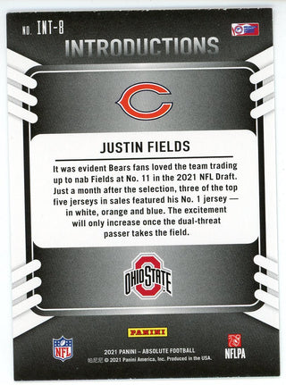 Justin Fields 2021 Panini Absolute Football Introductions Silver #INT-8 RC