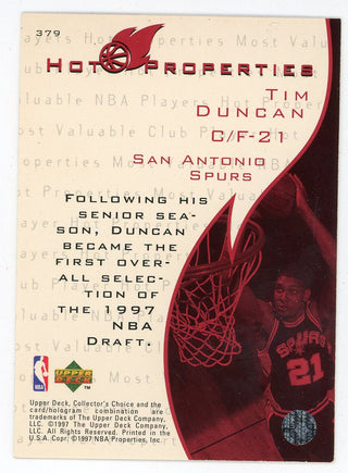 Tim Duncan 1997 Upper Deck Hot Properties #379