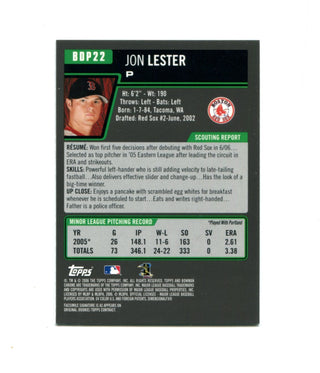 Jon Lester 2006 Topps Bowman Chrome Rookie #BDP22 Card