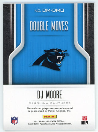 DJ Moore 2021 Panini Playbook Patch Relic Double Moves Card #DM-DMO