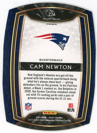 Cam Newton 2020 Panini Select Card #236