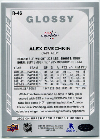 Alex Ovechkin 2023 - 2024 O-Pee-Chee Glossy Card #R-46