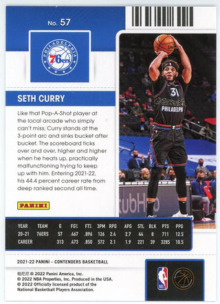 Seth Curry 2021-22 Panini Contenders Semi Final Ticket Card #57