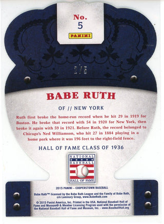 Babe Ruth 2015 Panini Crown Royale Cooperstown Die Cut Card #5