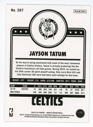 Jayson Tatum 2023-24 Panini Hoops Purple #287