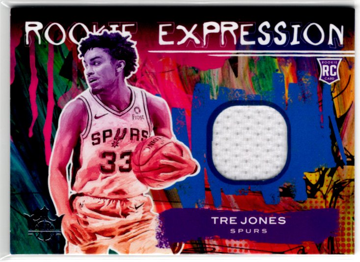 Tre Jones 2020-21 Court Kings Rookie Expression Jersey Relic Patch