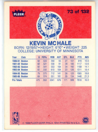 Kevin McHale 1986 Fleer Card #73