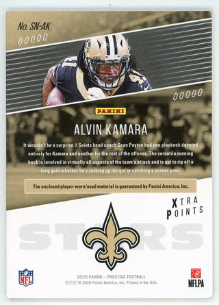 Alvin Kamara 2020 Panini Prestige Stars of the NFL Patch Relic Card #SN-AK