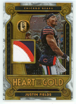 Justin Fields 2023 Panini Gold Standard Heart of Gold Patch Relic #1