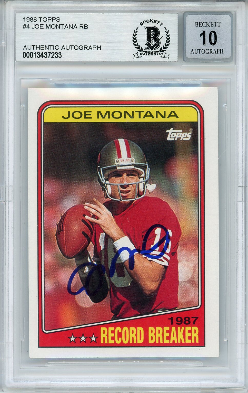 Joe Montana Autographed San Francisco 49ers 8x10 Photo Beckett