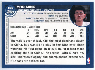 Yao Ming 2002 Topps Rookie  Card #185