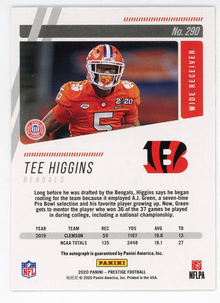 Tee Higgins 2020 Panni Prestige Autographed Card #290