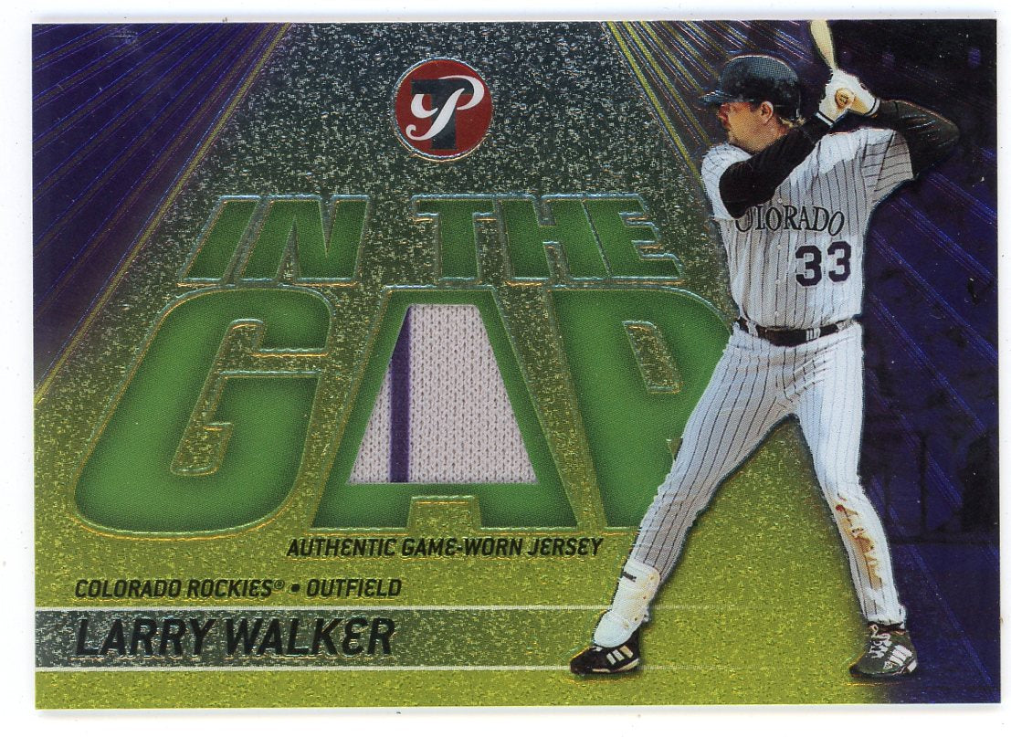 Larry Walker player worn jersey patch baseball card (Colorado