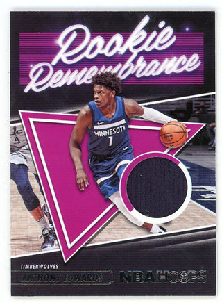 Anthony Edwards 2021-22 Panini Hoops Rookie Remembrance Patch Relic #RR-AED