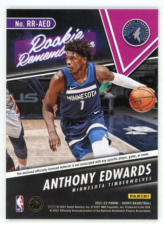 Anthony Edwards 2021-22 Panini Hoops Rookie Remembrance Patch Relic #RR-AED