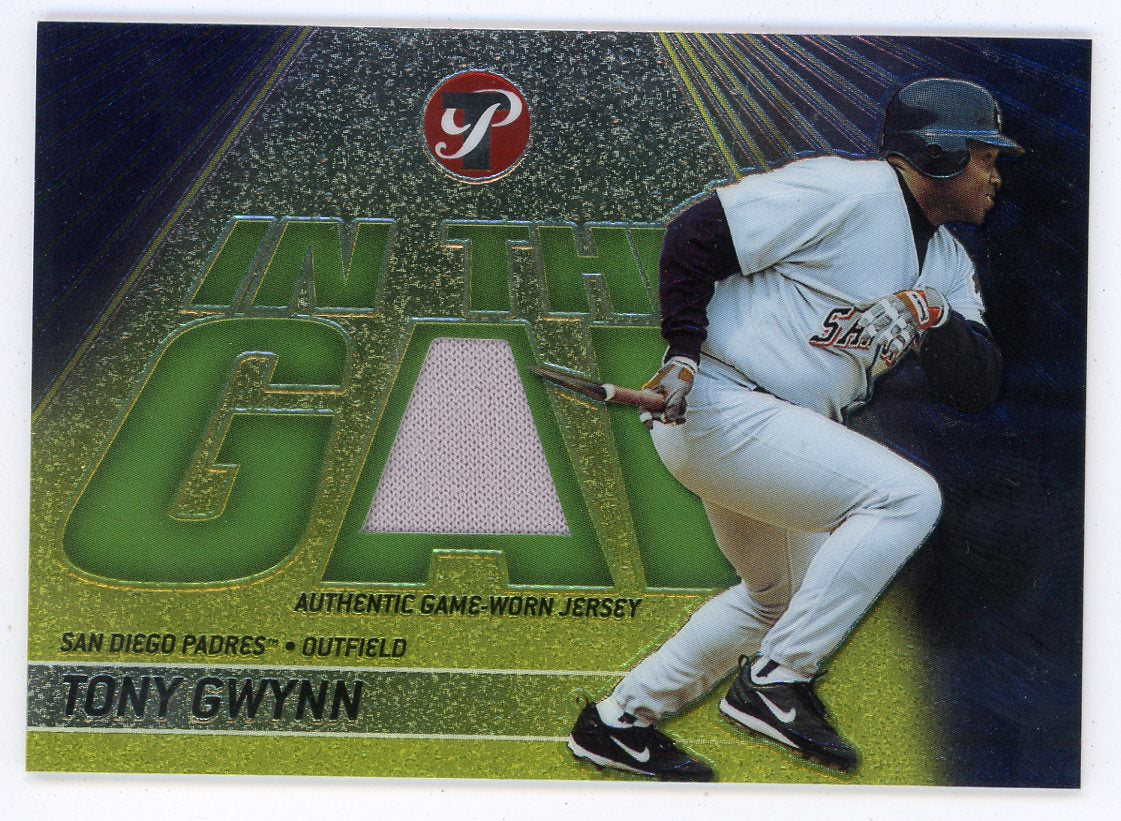 Tony Gwynn player worn jersey patch baseball card (San Diego