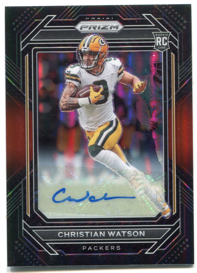 Christian Watson Autographed 2022 Panini Chronicles Prizm Black Rookie