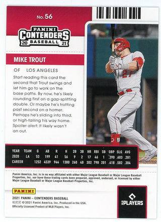 Mike Trout 2021 Panini Contenders Draft Ticket #56
