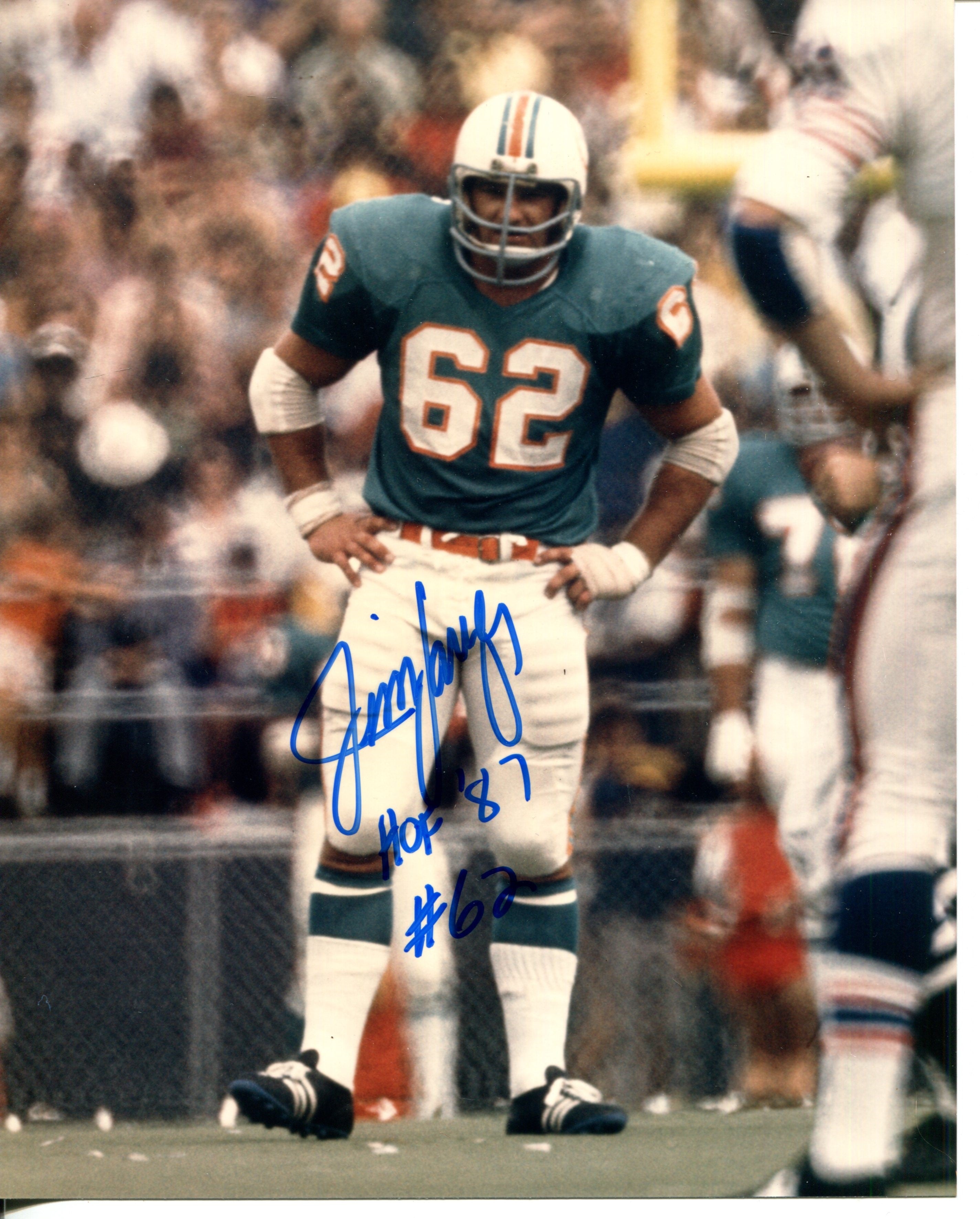 Jim Langer Autographed Miami Dolphins 8x10 Photo