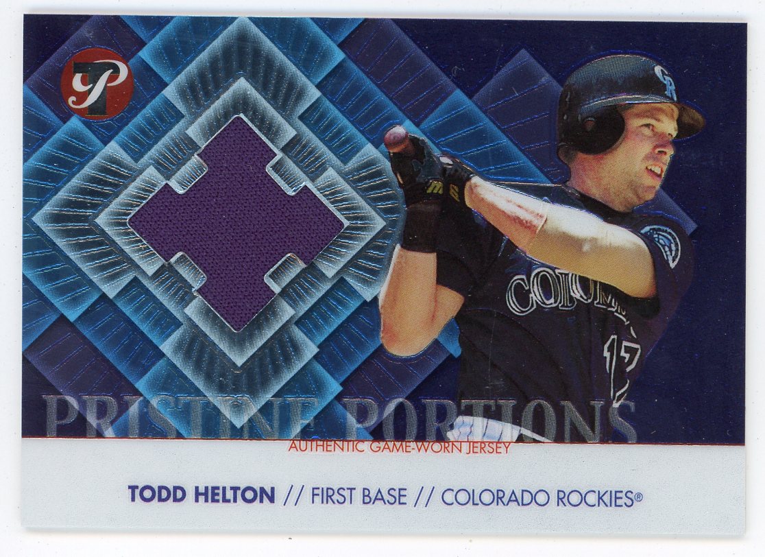 Todd Helton player worn jersey patch baseball card (Colorado