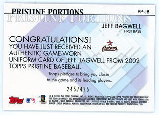 Jeff Bagwell 2002 Topps Pristine Portions Patch Relic #PP-JB