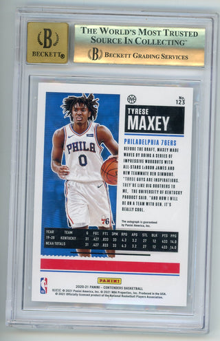 Tyrese Maxey 2020-21 Panini Contenders Autographed Rookie Ticket BGS 9.5 Auto 10